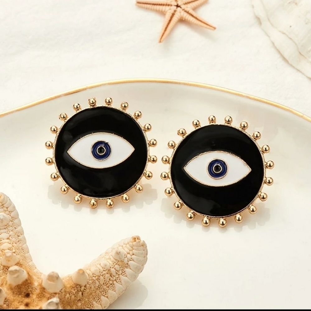 Evil eye earrings